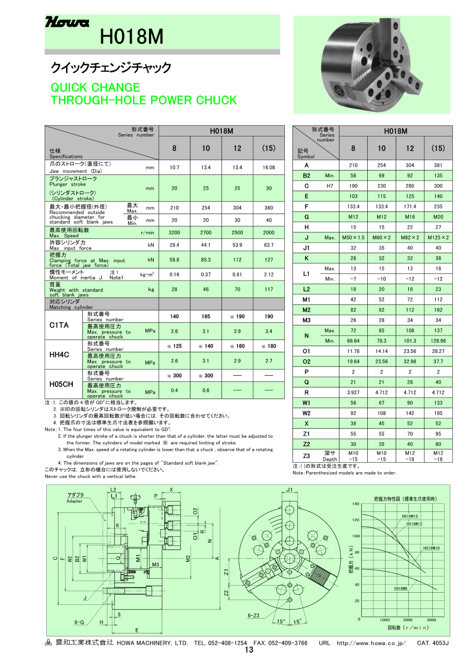 三爪快速换爪液压卡盘