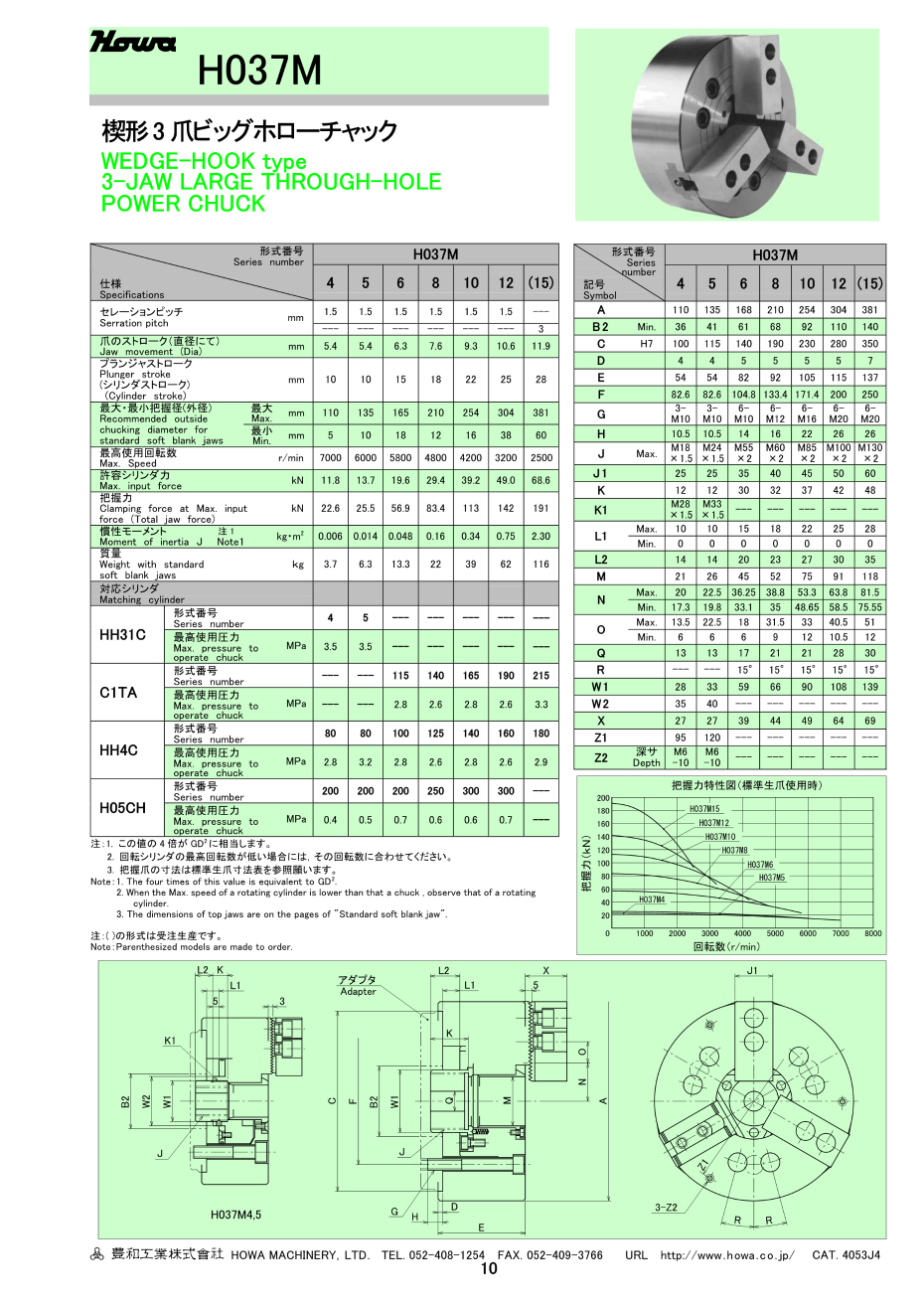 丰和锲形三爪大通孔卡盘