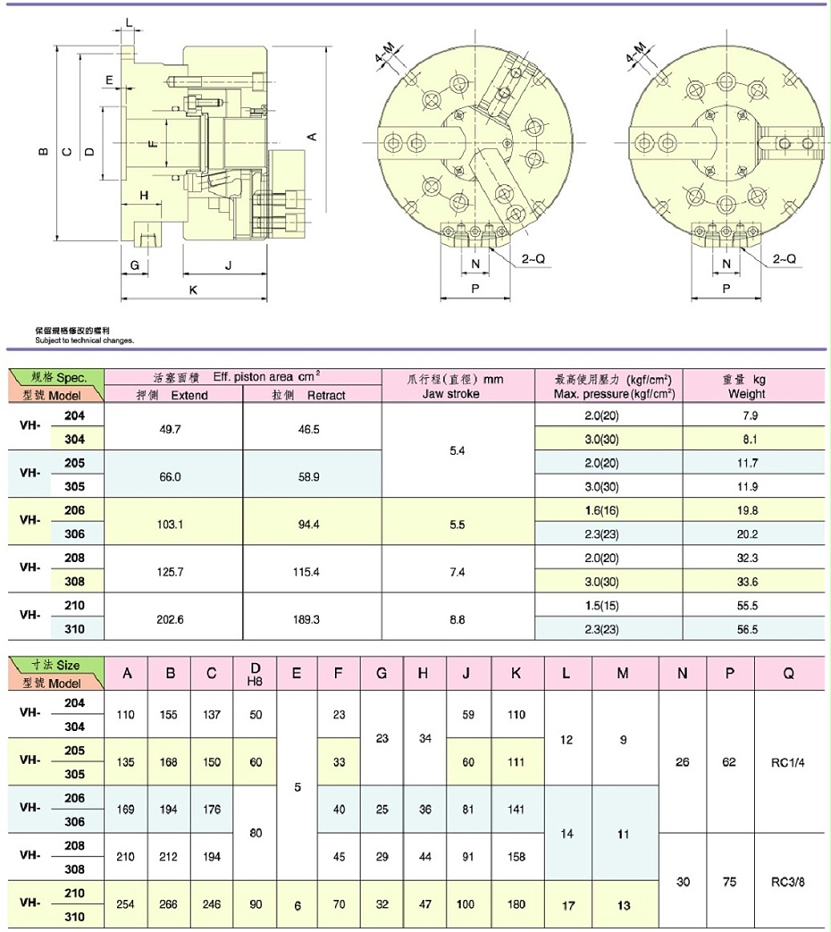 中空立式三爪卡盘