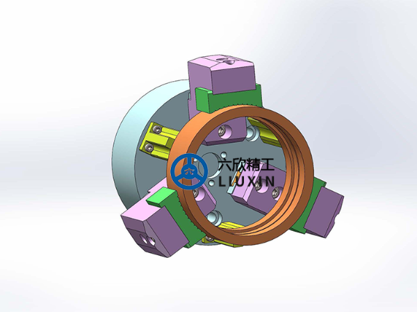 内齿圈工件三爪卡盘夹持方案